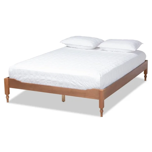 The Gray Barn Melanie Mount French Bohemian Wood Platform Bed Frame - Queen - Ash Walnut