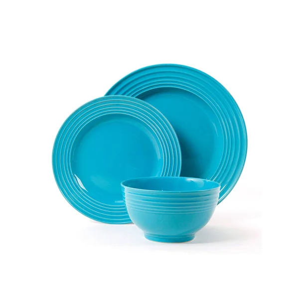 Gibson Home 12 PC Turquoise Plaza Cafe Dinnerware Set