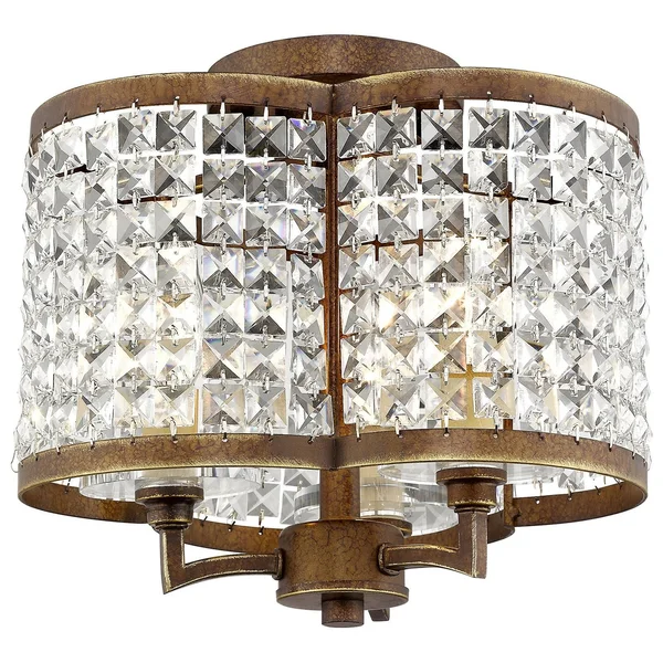 Livex Lighting 50573-64 Grammercy 3-Light Ceiling Mount, Hand Painted Palacial Bronze