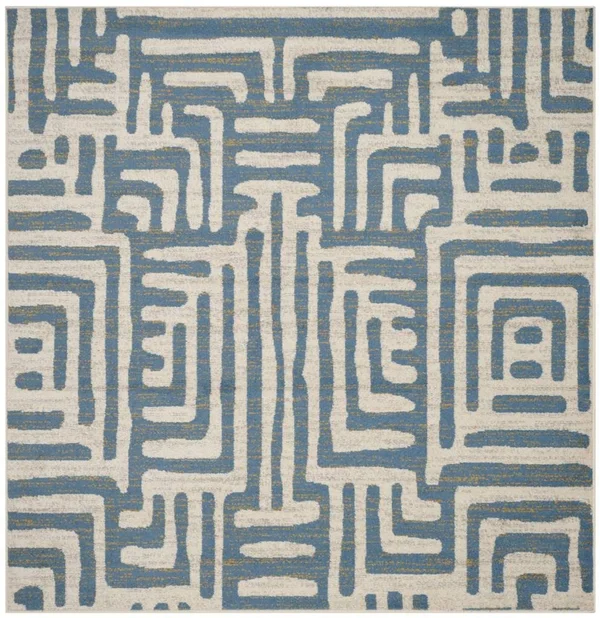 Safavieh Amsterdam AMS106C Ivory - Light Blue Rug 6&7x22 x 6&7x22 Square