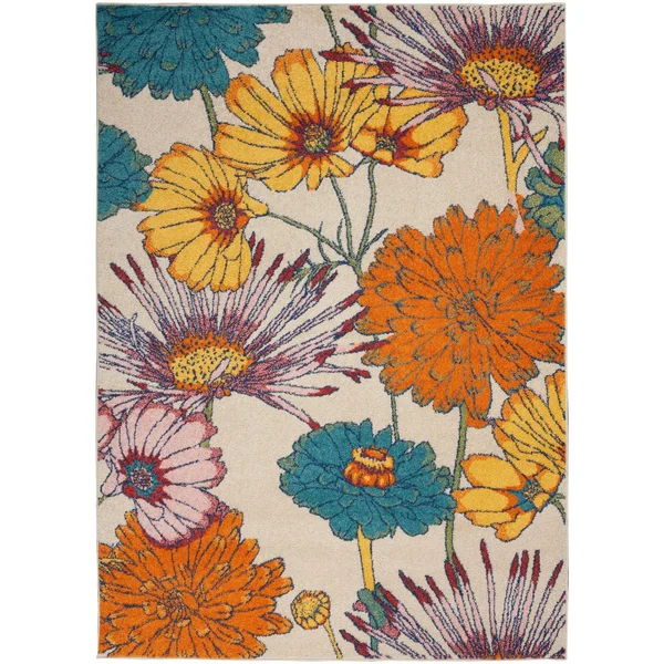 Nourison Allur ALR06 Area Rug - Turquoise Multicolor, 9& x 12&