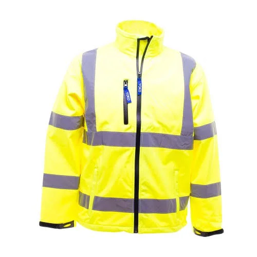 Yoko Mens Hi-Vis Sofshell Jacket, 3XL, Hi Vis Orange