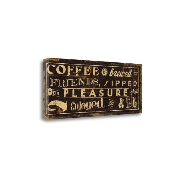 Tangletown Fine Art Coffee Quote IV by Pela Studio - Fine Art Giclee Print on Wrap Canvas, 40x16x22