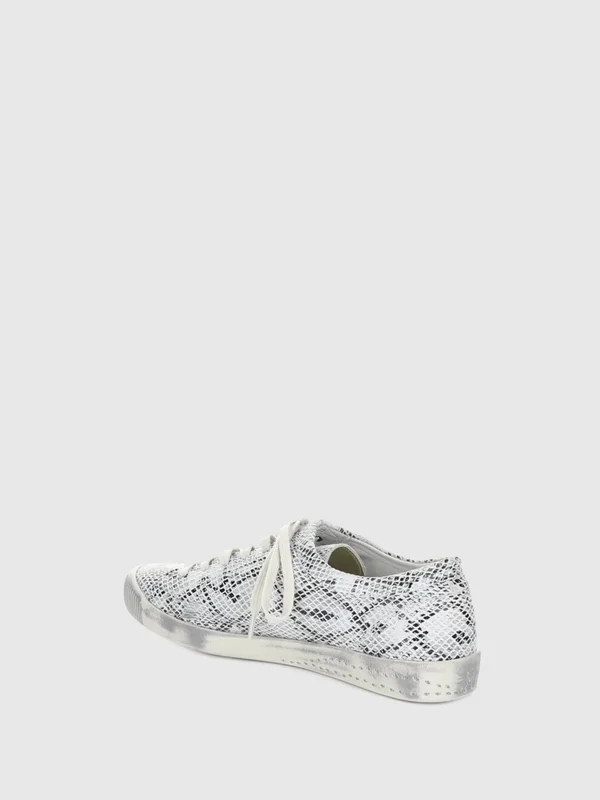 Softinos Black White Lace-Up Trainers - Overcube