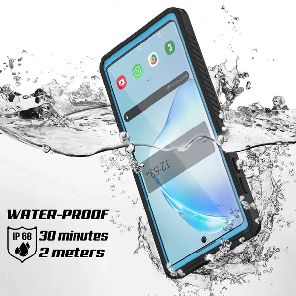 Galaxy Note 10+ Plus Case, Punkcase [Extreme Series] Armor Cover w/ Built in Screen Protector [Light Blue] - Light Blue