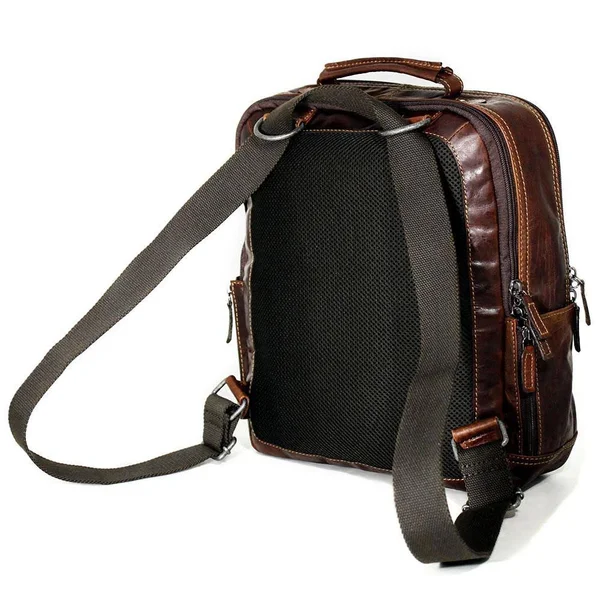 Jack Georges Voyager Small Convertible Messenger Backpack - Brown