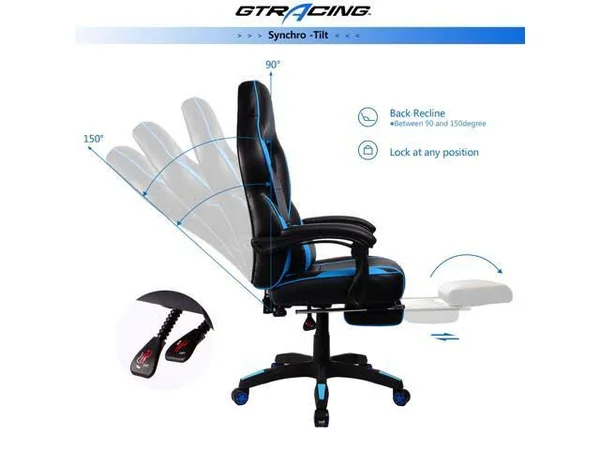 GTRACING High Back Ergonomic Gaming Chair Racing Chair Napping