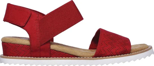 Women's Skechers Bobs Desert Kiss Quarter Strap Sandal, Size: 7, Red