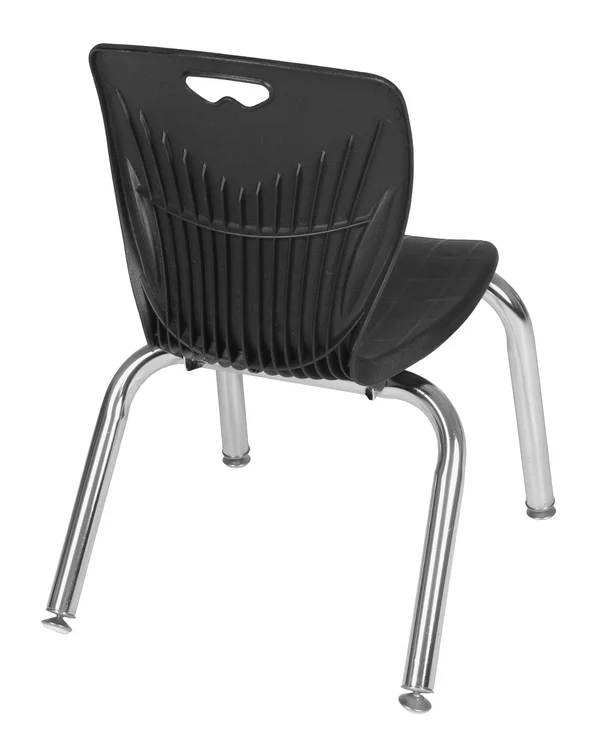 Regency TB3030CHAPBK45BK Kee 30 in. Square Height Adjustable Classroom Table - Cherry & 4 Andy 12-in Stack Chairs Black