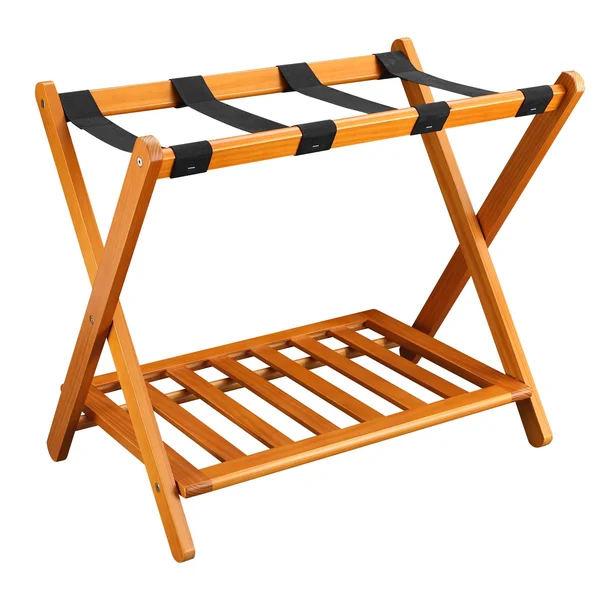 Casual Home Luggage Rack with Shelf - honey-oak