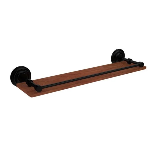 Allied Brass Que New Collection 22 inch Solid IPE Ironwood Shelf with Gallery Rail