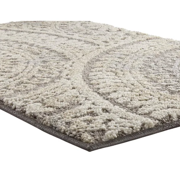 StyleWell Spiral Medallion Gray 7 ft. x 9 ft. Geometric Area Rug