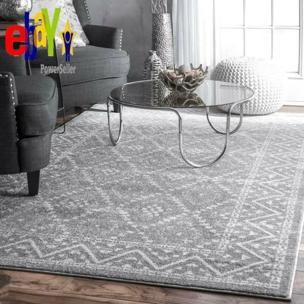 Lynell Trellis Dark Gray 8 x 10 Area Rug