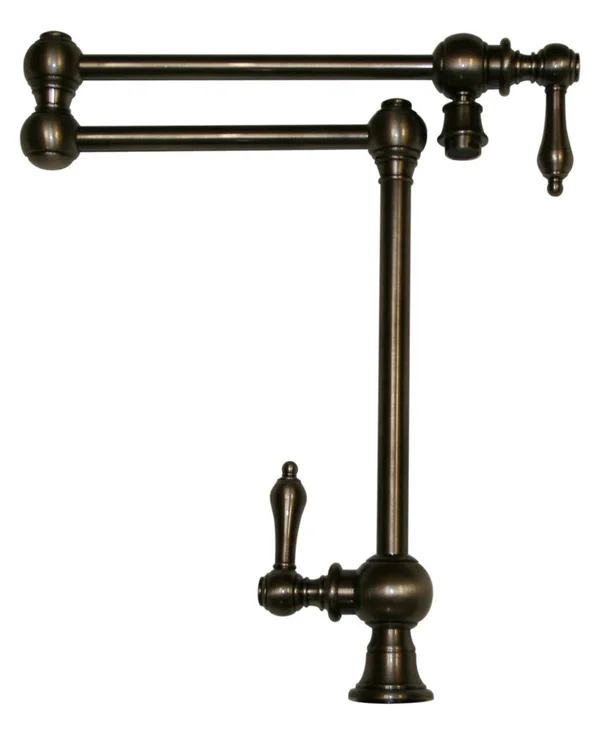 Whitehaus WHKPFDLV3-9555-P Vintage III Pewter Deck Mount Pot Filler with Swivel Aerator