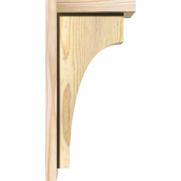 Ekena Millwork COR08X10X14HUN01RDF 8x22W x 10x22D x 14x22H Huntington Rough Sawn Corbel w/Backplate, Douglas Fir