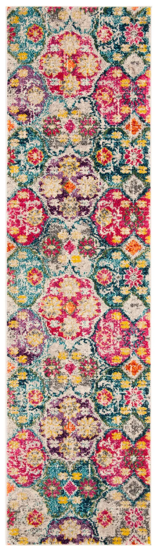 Safavieh Monaco MNC248R 6&7x22 x 6&7x22 Square Grey, Fuchsia Area Rug