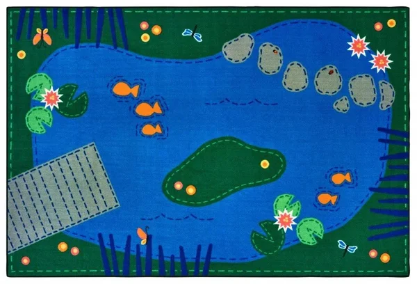 Carpets for Kids Value Plus Tranquil Pond Rug, 8 x 12 Feet