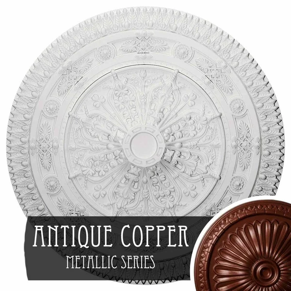 37 1/2x22OD x 3 3/8x22P Naple Ceiling Medallion Walnut Finished