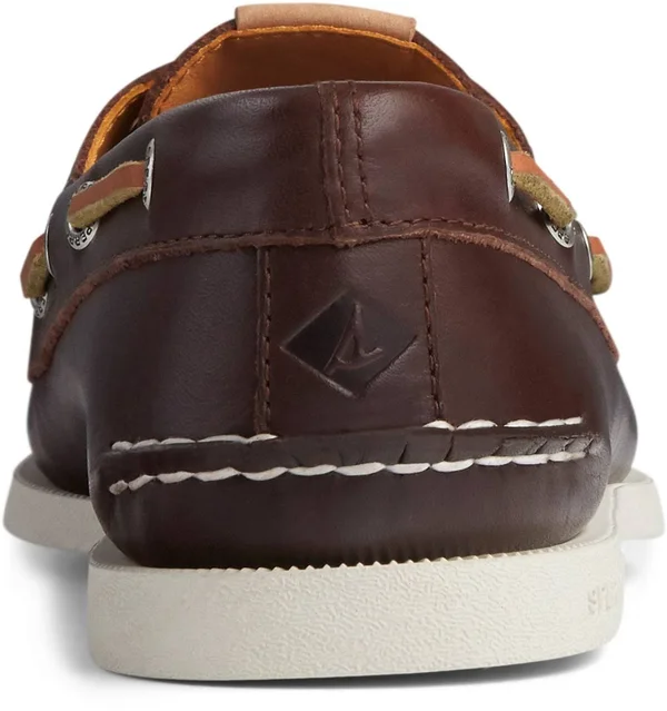 Sperry Top-Sider Men's Authentic Original 2-Eye 85th Anniversary Shoe - Size: 8.5, Brown/White Leather