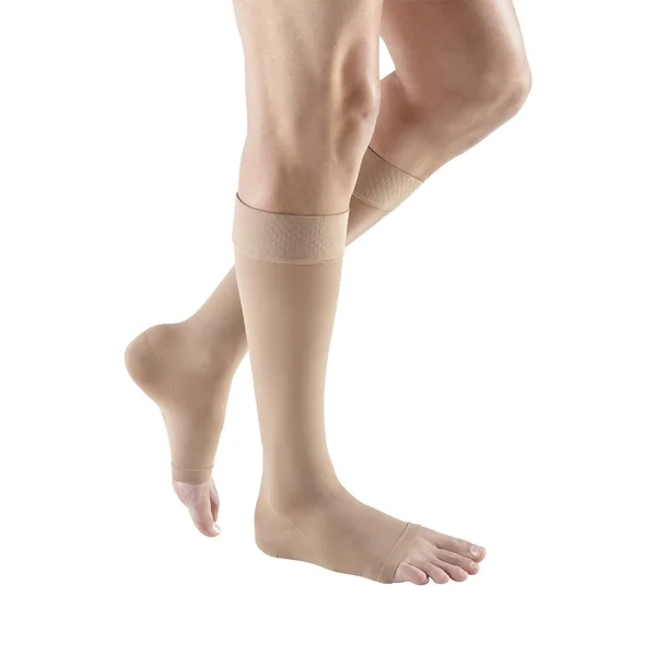 mediven - Plus, 20-30 mmHg, Knee High Open Toe-Size VI- Black- Silicone