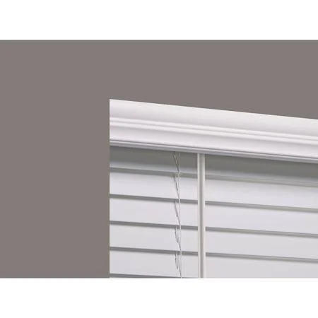 Linen Avenue F5Wt6475B56Fb Cordless Faux Wood Blind, white, 64-3/4x22w x 5
