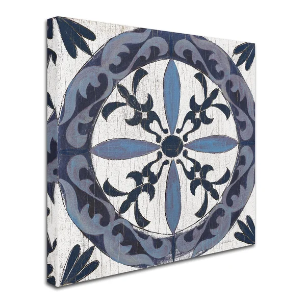 Trademark Art Silvia Vassileva 'Downtown II Indigo and Cream' Canvas Art