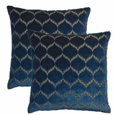 Geometric Pillow Blue 20X20x22