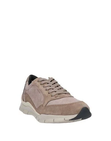 Geox Woman Sneakers Light Brown Size 9 Soft Leather, Textile fibers