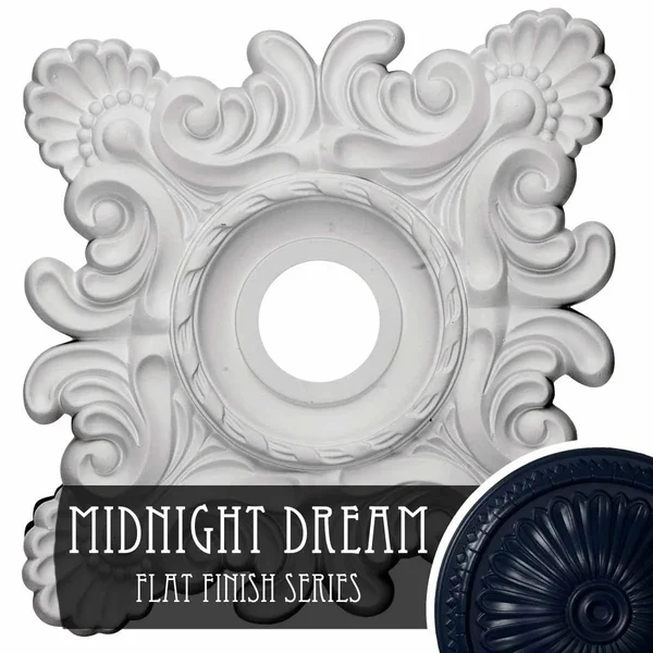 18x22W x 18x22H x 3 1/4x22ID x 1 1/2x22P Crawley Ceiling Medallion (Fits Canopies Up to 6 3/4x22), Hand-Painted Midnight Dream