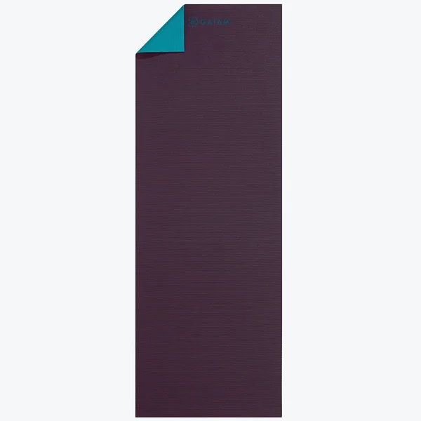Gaiam 2-Color Yoga Mat, Navy/Pink, 3mm
