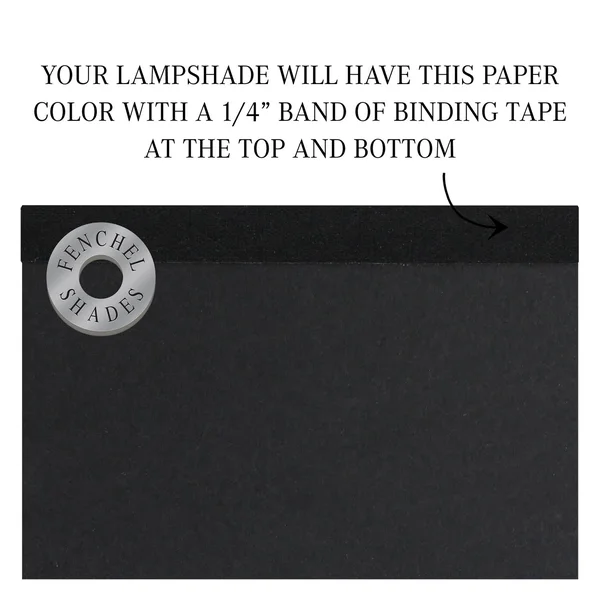 Fenchel Shades - 8x22 Top Diameter x 24x22 Bottom Diameter x 14 Slant, (Spider Attachment) Empire Lamp Shade - (Paper Black Matt