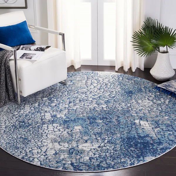Safavieh Clearance Aston ASN706N Navy Rug - 6&7x22x6&7x22 - Round
