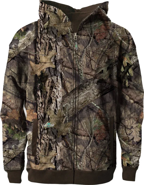 Arborwear 400251 Men's Double Thick Full Zip Sweatshirt - Mossy Oak - 3XL - Oak