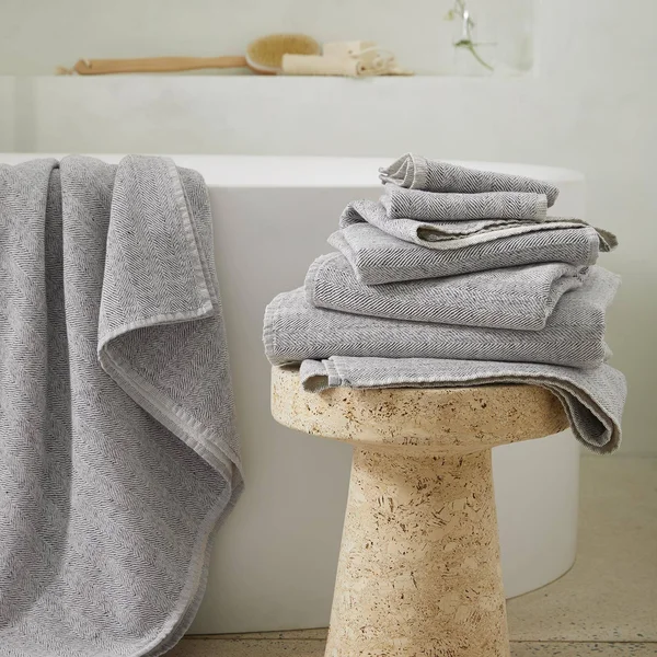 Coyuchi Catalina Organic 6 Piece Towel Set, Charcoal