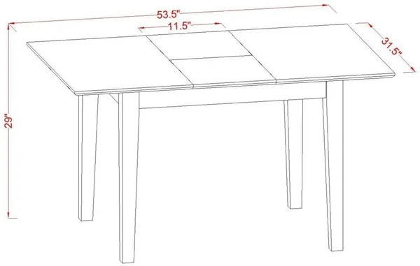 East West Furniture NFT-MAH-T Norfolk Rectangular Table with 12x22 Butterfly Leaf -Mahogany Finish.