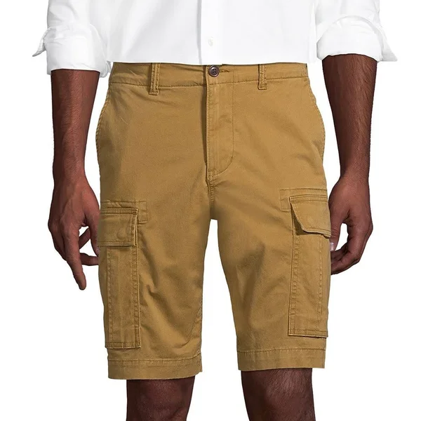 Men's Lands& End Traditional Fit Comfort-First Knockabout Cargo Shorts, Size: 33, Brown