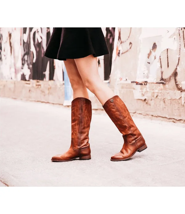 Frye Melissa Button 2 Wide Calf in Cognac - Women's Size 6.5