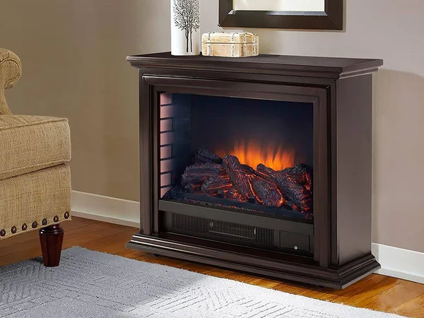 Pleasant Hearth Espresso Sheridan Mobile Infrared Fireplace