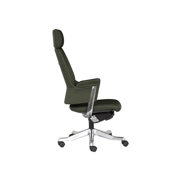 Unique Furniture Premium Leather High Backrest Office Chair in Black
