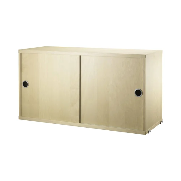 String Cabinet with Sliding Doors - Ash - D: 20cm