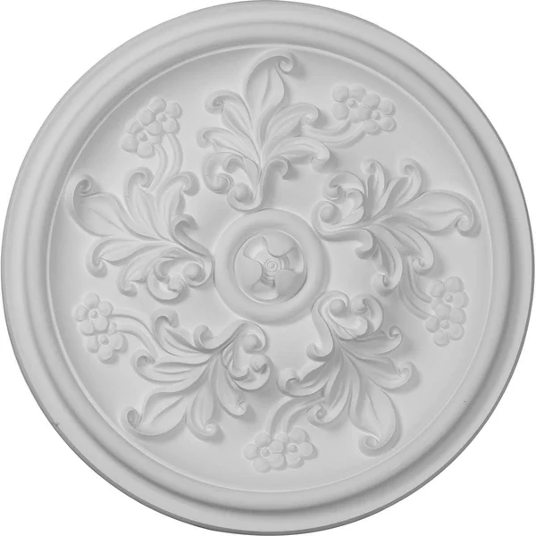 Ekena Millwork CM14KTBPS 14 1/2x22OD x 2 3/4x22P Katheryn Ceiling Medallion (Fits Canopies Up to 2 1/8x22), Hand-Painted Black P