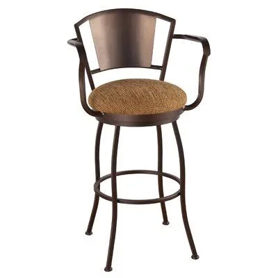 Leia Swivel Bar & Counter Stool Alcott Hill Upholstery: Radiance Pewter, Color: Sun Bronze, Seat Height: Counter Stool (26x2