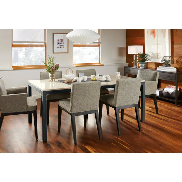 Room & Board, Modern Ansel Arm Chair in Trend in Pink (plain-weave) w/ Walnut Frame - Stain-repellent Fabric