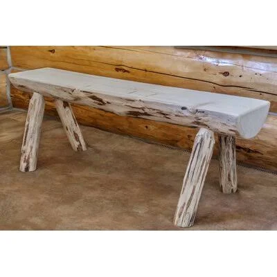 Loon Peak Abordale Half Log Bench Finish: Ready - Size: 6'