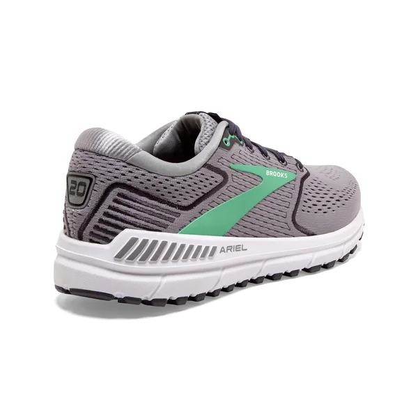 Brooks Women's Ariel &20 Alloy/Blackened Pearl/Green, 7, 2E