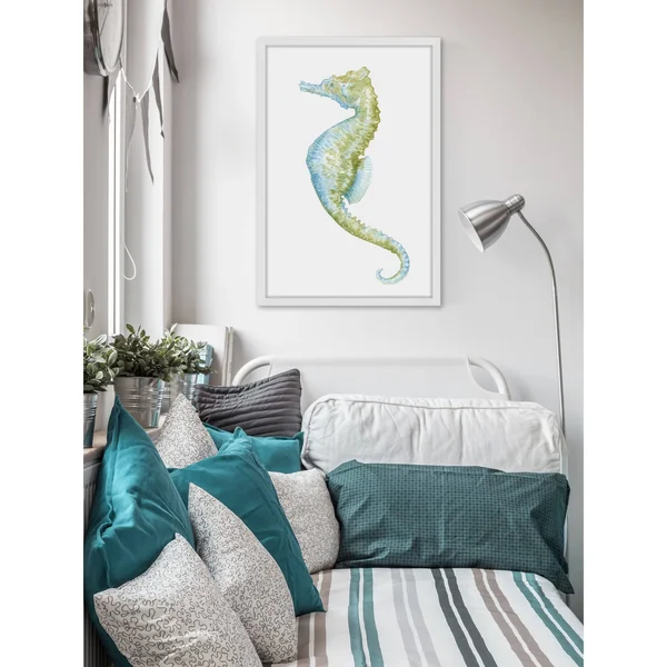 Marmont Hill Watercolor Seahorse II Framed Painting Print - White