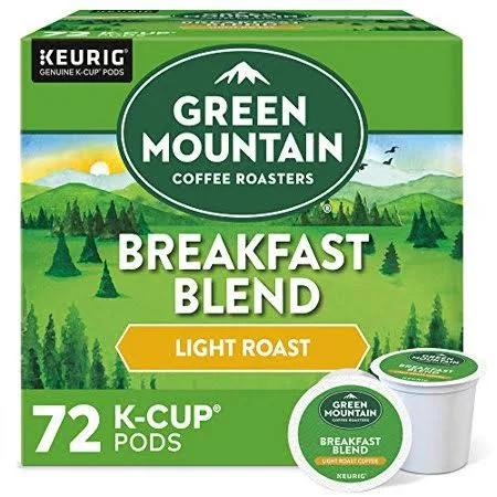 Green Mountain Coffee Roasters Breakfast Blend - Single-Serve Keurig K-Cup Pods, Light Roast Coffee, 72 Count, Size: 12 Count (Pa