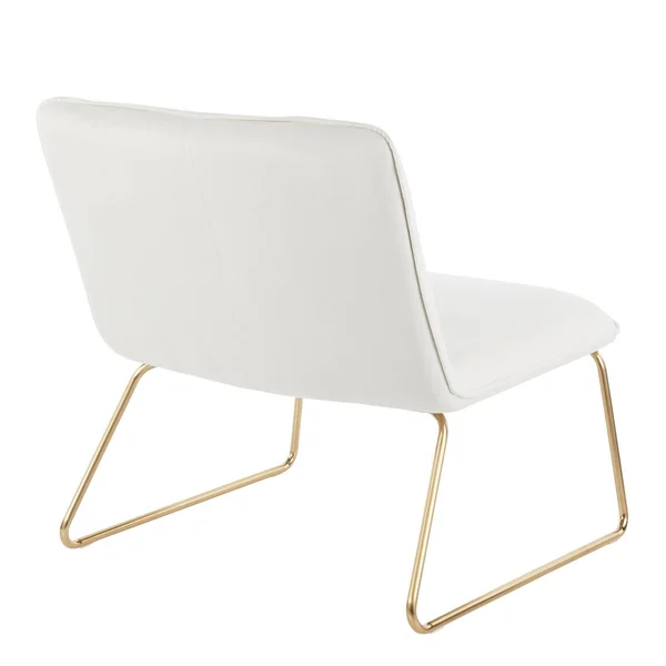 LumiSource Casper Accent Chair Cream Velvet Gold Metal