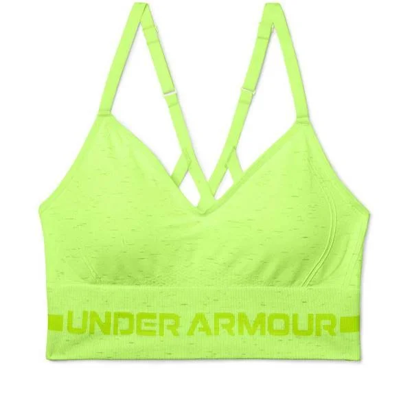 Under Armour Women's Seamless Low Long Heather Sports Bra - Green - Xs