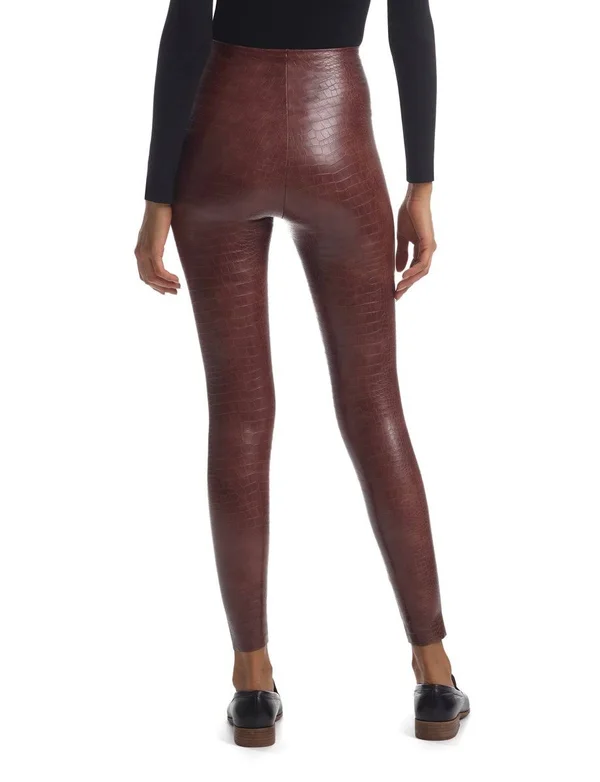 Commando Faux Leather Animal Legging - Red - Casual Pants